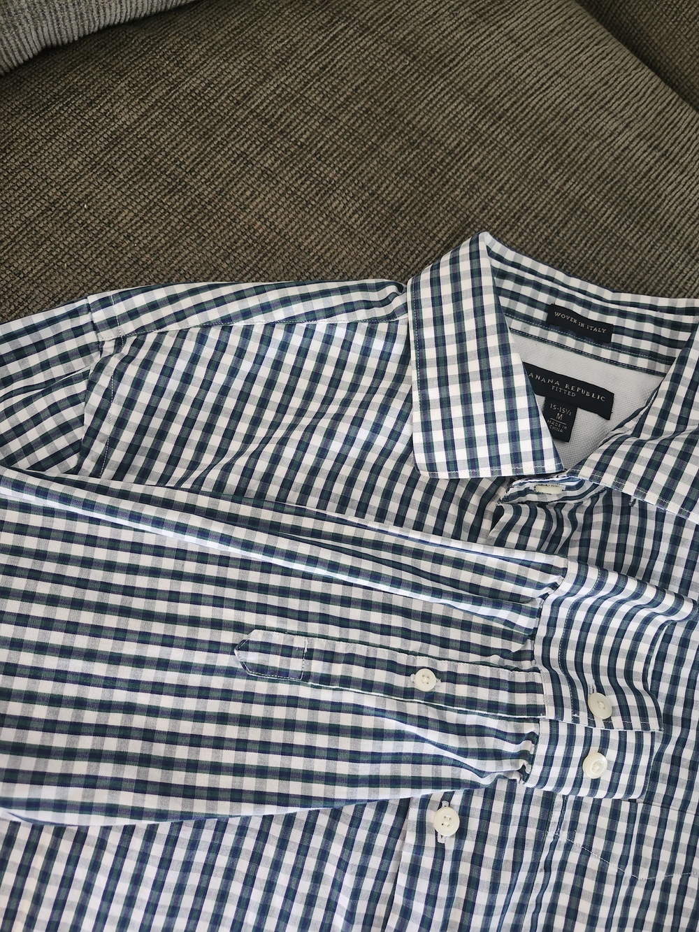 Banana Republic Men’s Blue & White Gingham Dress Shirt